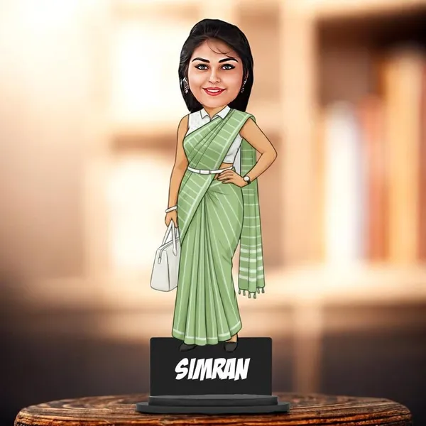 Personalized_2D_Female_Caricature_Standee_with_Custom_Name_|_Double-Layer_Laminated_MDF_Wooden_Stand_|_Glossy_Finish_|_Custom_Gift_for_Men_&_Women