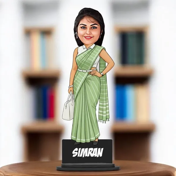 Personalized_2D_Female_Caricature_Standee_with_Custom_Name_|_Double-Layer_Laminated_MDF_Wooden_Stand_|_Glossy_Finish_|_Custom_Gift_for_Men_&_Women