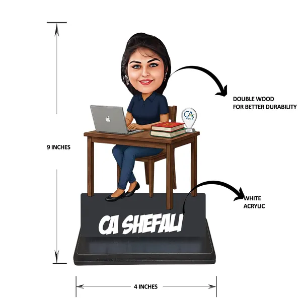 Personalized_7_Inch_CA_Caricature_with_Desk_Setup_&_Stand_for_Any_Profession_|_Custom_Photo_Cartoon_Figurine_with_Acrylic_Name_Letters_|_Double-Layer_Laminated_MDF_Wood,_Glossy_Finish_|_Unique_Gift_for_Men_&_Women,_Chartered_Accountants_&_Professionals