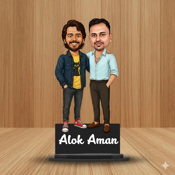 Personalized_7_Inch_Couple_&_Best_Friends_Caricature_with_Stand_for_Any_Profession_|_Custom_Photo_Cartoon_Figurine_for_Two_People_|_Double-Layer_Laminated_MDF_Wood,_Glossy_Finish_&_Acrylic_Name_Letters_|_Unique_Gift_for_Men_&_Women