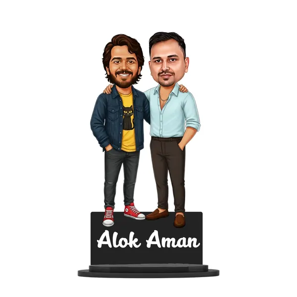 Personalized_7_Inch_Couple_&_Best_Friends_Caricature_with_Stand_for_Any_Profession_|_Custom_Photo_Cartoon_Figurine_for_Two_People_|_Double-Layer_Laminated_MDF_Wood,_Glossy_Finish_&_Acrylic_Name_Letters_|_Unique_Gift_for_Men_&_Women