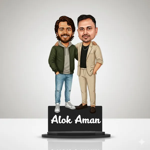 Personalized_2D_Couple_Caricature_Gift_for_Men_&_Women,_Custom_Best_Friends_Wooden_Standee_with_Acrylic_Names,_Double_Layer_Laminated_MDF_Glossy_Finish_Gift