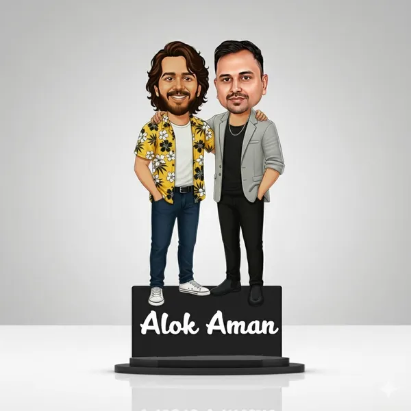 Personalized_2D_Couple_Caricature_with_Custom_Name_|_Double-Layer_Laminated_MDF_Wooden_Standee_|_Glossy_Finish_|_Custom_Gift_for_Men_&_Women