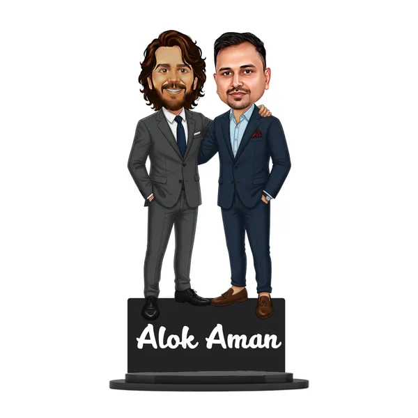 Personalized_FRIENDS_Caricature_with_Acrylic_Name_|_7_Inch_Custom_Profession_Caricature_Standee_|_Double-Layer_Laminated_MDF_Glossy_Finish_|_Unique_Gift_for_Men_&_Women