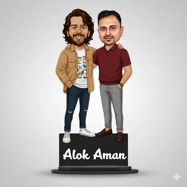 Personalized_Best_Friends_Caricature_with_Stand,_7_Inch_Custom_2_Person_Photo_Figurine_with_Acrylic_Name_Letters,_Glossy_Laminated_MDF_&_Double_Wood,_Unique_Gift_for_Male_Female_Friends,_Any_Profession