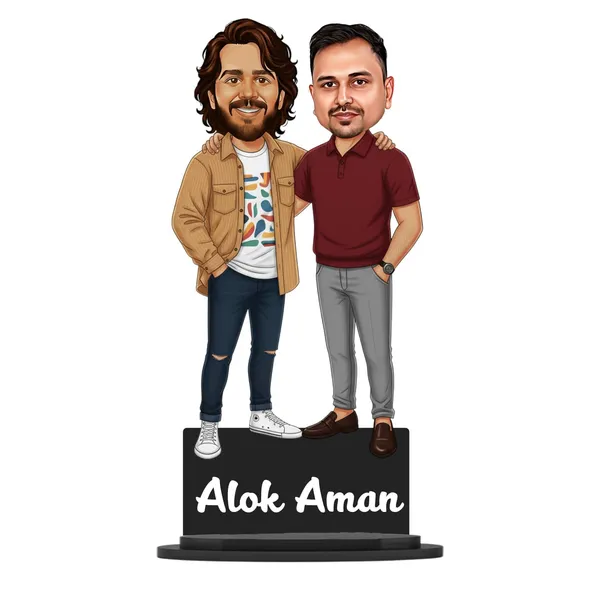 Personalized_Best_Friends_Caricature_with_Stand,_7_Inch_Custom_2_Person_Photo_Figurine_with_Acrylic_Name_Letters,_Glossy_Laminated_MDF_&_Double_Wood,_Unique_Gift_for_Male_Female_Friends,_Any_Profession