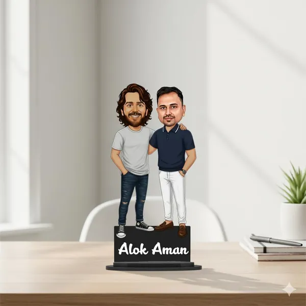 Personalized_Best_Friends_Caricature_Cutout_with_Acrylic_Name_|_Custom_2D_MDF_Couple_&_Friendship_Gift_for_Men_and_Women_|_Glossy_Double-Layer_Laminated_MDF_with_Stand