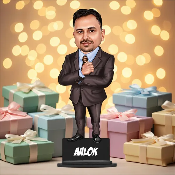 7_Inch_Personalized_3D_Caricature_with_Acrylic_Name_|_Custom_Formal_Coat_Pant_Suit_for_Men_&_Women_|_Double_Layer_Laminated_MDF_with_Stand_|_Gift_for_Any_Profession