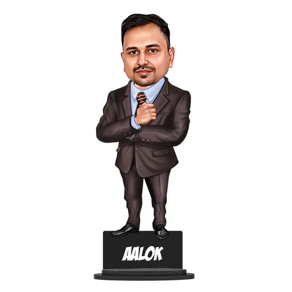 7_Inch_Personalized_3D_Caricature_with_Acrylic_Name_|_Custom_Formal_Coat_Pant_Suit_for_Men_&_Women_|_Double_Layer_Laminated_MDF_with_Stand_|_Gift_for_Any_Profession