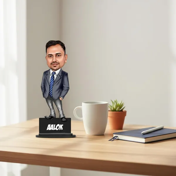 7_Inch_Personalized_3D_Caricature_with_Acrylic_Name_|_Custom_Formal_Coat_Pant_Suit_Bobblehead_for_Men_&_Women_|_Double_Layer_Laminated_MDF_with_Stand_|_Gift_for_Any_Profession