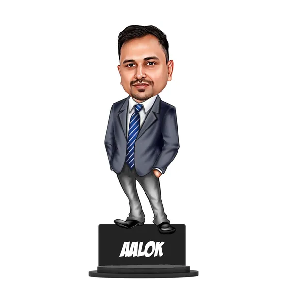 7_Inch_Personalized_3D_Caricature_with_Acrylic_Name_|_Custom_Formal_Coat_Pant_Suit_Bobblehead_for_Men_&_Women_|_Double_Layer_Laminated_MDF_with_Stand_|_Gift_for_Any_Profession