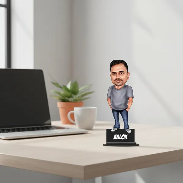 Personalized_3D_Caricature_Stand_with_Name_|_Custom_Photo_Caricature_in_Jeans_&_T-Shirt_|_Any_Color,_Style_&_Outfit_|_Double-Layer_Wooden_Stand_with_Laminated_MDF_Base_&_Acrylic_Letters_|_Glossy_Finish_Gift_for_Men_&_Women