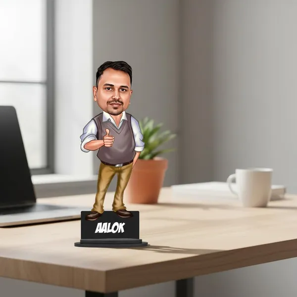 Personalized_2D_Caricature_with_Nameplate_|_Custom_Male_&_Female_Cartoon_Figurine_for_Any_Profession_|_Double-Layer_Laminated_MDF_with_Stand_|_7_Inch_Personalized_Gift
