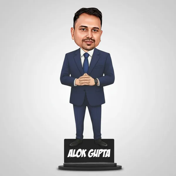 7_Inch_Personalized_3D_Caricature_with_Acrylic_Name_|_Custom_Formal_Coat_Pant_Suit_Bobblehead_for_Men_&_Women_|_Double_Layer_Laminated_MDF_with_Stand_|_Gift_for_Any_Profession