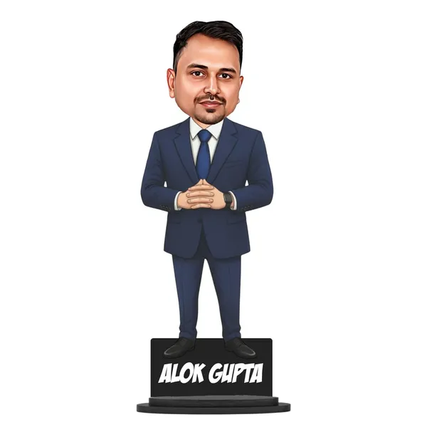 7_Inch_Personalized_3D_Caricature_with_Acrylic_Name_|_Custom_Formal_Coat_Pant_Suit_Bobblehead_for_Men_&_Women_|_Double_Layer_Laminated_MDF_with_Stand_|_Gift_for_Any_Profession