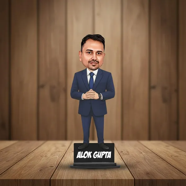 7_Inch_Personalized_3D_Caricature_with_Acrylic_Name_|_Custom_Formal_Coat_Pant_Suit_Bobblehead_for_Men_&_Women_|_Double_Layer_Laminated_MDF_with_Stand_|_Gift_for_Any_Profession