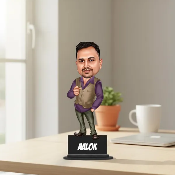 Personalized_7_Inch_Custom_Caricature_with_Stand_for_Any_Profession_|_Photo_Cartoon_Figurine_with_Acrylic_Name_Letters_|_Double-Layer_Laminated_MDF_Wood,_Glossy_Finish_|_Unique_Gift_for_Men_&_Women,_Professionals_&_Friends