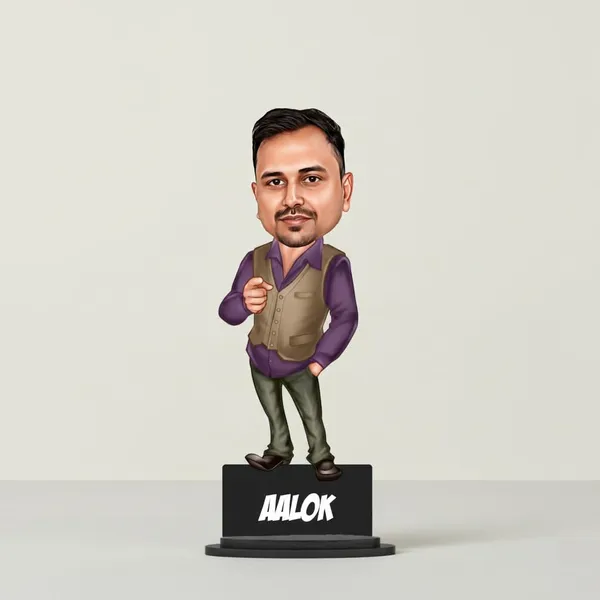 Personalized_7_Inch_Custom_Caricature_with_Stand_for_Any_Profession_|_Photo_Cartoon_Figurine_with_Acrylic_Name_Letters_|_Double-Layer_Laminated_MDF_Wood,_Glossy_Finish_|_Unique_Gift_for_Men_&_Women,_Professionals_&_Friends