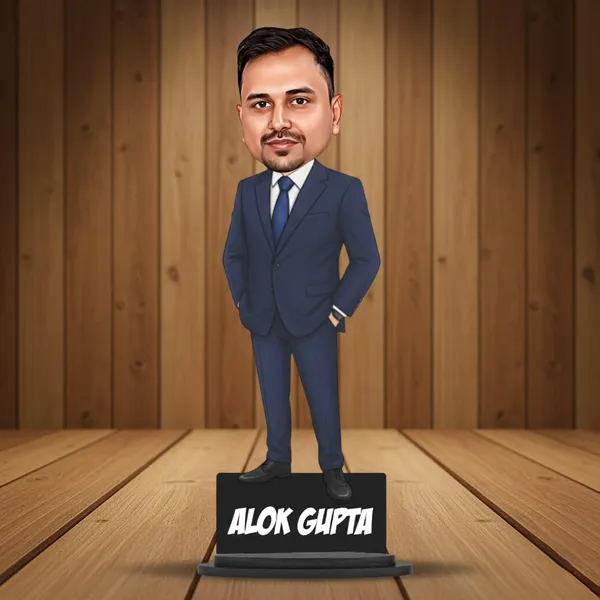 7_Inch_Personalized_3D_Caricature_with_Acrylic_Name_|_Custom_Formal_Coat_Pant_Suit_Bobblehead_for_Men_&_Women_|_Double_Layer_Laminated_MDF_with_Stand_|_Gift_for_Any_Profession