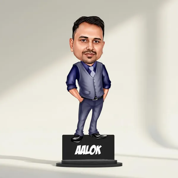 Personalized_7_Inch_3D_Caricature_Photo_Frame_with_Stand_|_Custom_Cartoon_Figurine_for_Any_Profession_|_Double-Layer_Laminated_MDF_Wood_with_Glossy_Finish_&_Acrylic_Name_Lettering_|_Unique_Gift_for_Men_&_Women