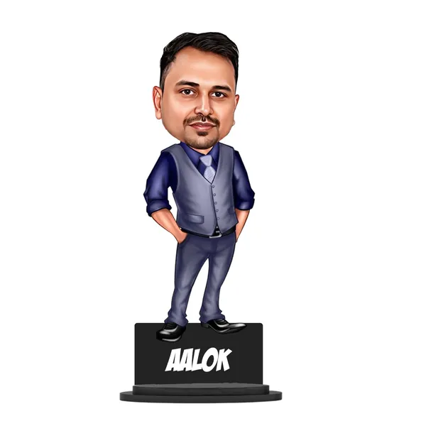 Personalized_7_Inch_3D_Caricature_Photo_Frame_with_Stand_|_Custom_Cartoon_Figurine_for_Any_Profession_|_Double-Layer_Laminated_MDF_Wood_with_Glossy_Finish_&_Acrylic_Name_Lettering_|_Unique_Gift_for_Men_&_Women