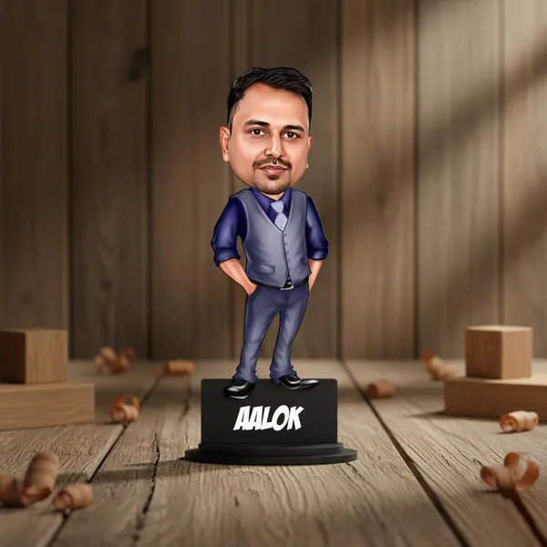 Personalized_7_Inch_3D_Caricature_Photo_Frame_with_Stand_|_Custom_Cartoon_Figurine_for_Any_Profession_|_Double-Layer_Laminated_MDF_Wood_with_Glossy_Finish_&_Acrylic_Name_Lettering_|_Unique_Gift_for_Men_&_Women