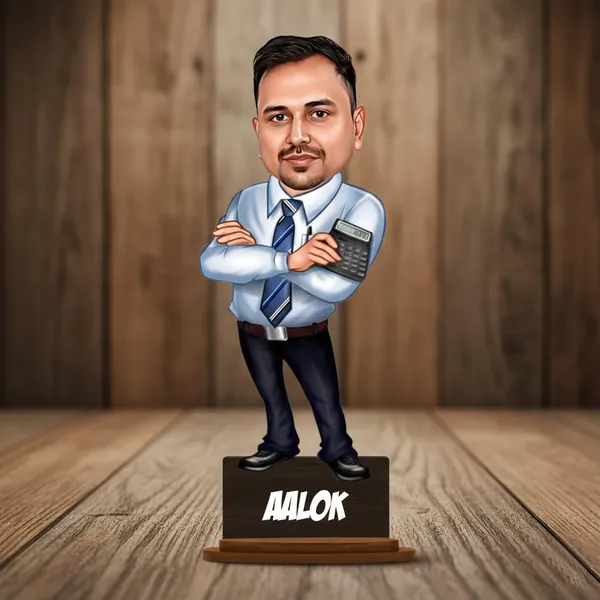 Personalized_2D_Accountant_Caricature_Gift_|_Custom_Photo_Wooden_MDF_Standee_with_Acrylic_Name,_Double-Layer_Glossy_Finish,_Gift_for_Men_&_Women