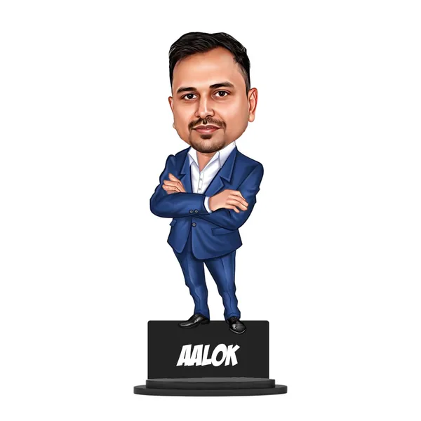 7_Inch_Personalized_3D_Caricature_with_Acrylic_Name_|_Custom_Formal_Coat_Pant_Suit_Bobblehead_for_Men_&_Women_|_Double_Layer_Laminated_MDF_with_Stand_|_Gift_for_Any_Profession