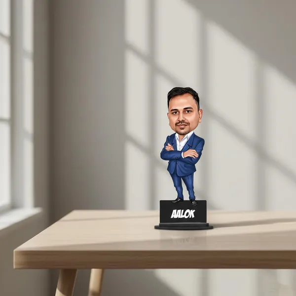 7_Inch_Personalized_3D_Caricature_with_Acrylic_Name_|_Custom_Formal_Coat_Pant_Suit_Bobblehead_for_Men_&_Women_|_Double_Layer_Laminated_MDF_with_Stand_|_Gift_for_Any_Profession