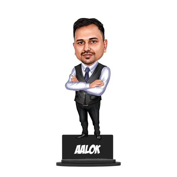 Personalized_2D_Male_Caricature_Gift_with_Acrylic_Name,_Custom_Business_Professional_Wooden_Standee,_Double_Layer_Laminated_MDF_Glossy_Finish_Gift_for_Men_&_Women