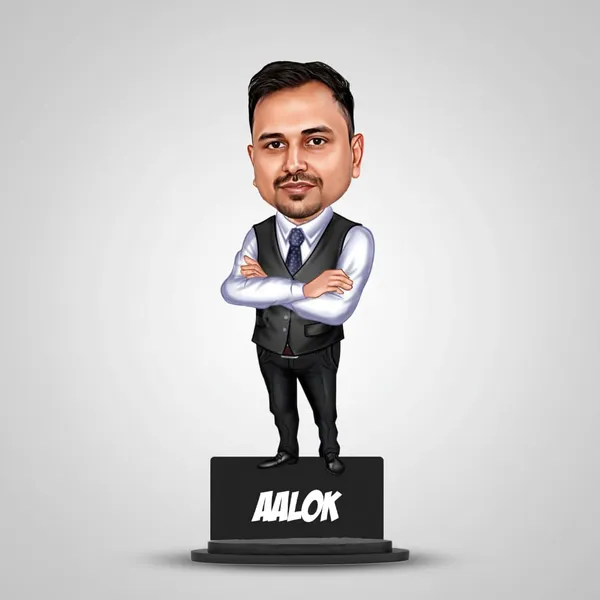Personalized_2D_Male_Caricature_Gift_with_Acrylic_Name,_Custom_Business_Professional_Wooden_Standee,_Double_Layer_Laminated_MDF_Glossy_Finish_Gift_for_Men_&_Women
