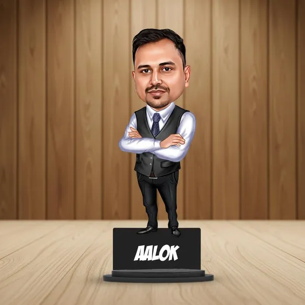 Personalized_2D_Male_Caricature_Gift_with_Acrylic_Name,_Custom_Business_Professional_Wooden_Standee,_Double_Layer_Laminated_MDF_Glossy_Finish_Gift_for_Men_&_Women