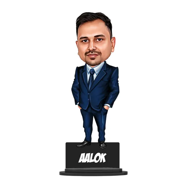 7_Inch_Personalized_3D_Caricature_with_Acrylic_Name_|_Custom_Formal_Coat_Pant_Suit_Bobblehead_for_Men_&_Women_|_Double_Layer_Laminated_MDF_with_Stand_|_Gift_for_Any_Profession