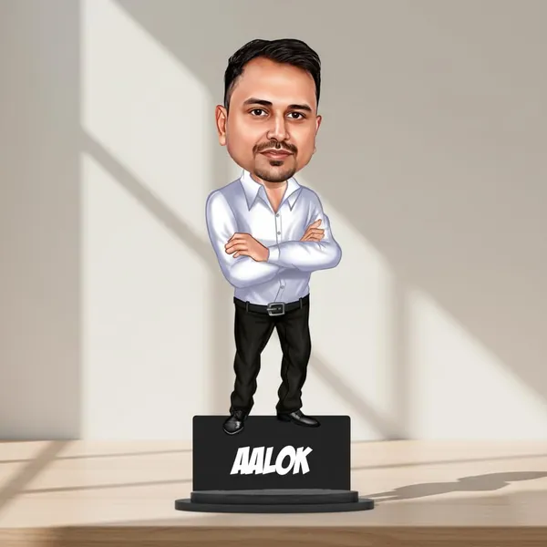 Personalized_7_Inch_3D_Caricature_Standee_with_Custom_Name_|_Double_Wood_Laminated_MDF_with_Acrylic_Lettering_|_Custom_Cartoon_Figurine_for_Any_Profession,_Dress_&_Gender_|_Unique_Birthday,_Anniversary_&_Retirement_Gift_for_Men_&_Women