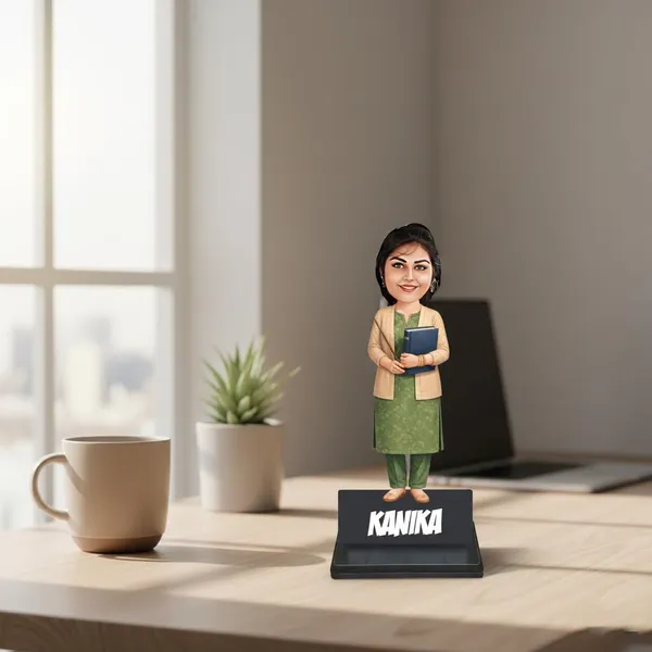 Personalized_Female_Professional_Caricature_Standee_with_Acrylic_Name_|_7_Inch_Custom_Caricature_for_Any_Profession_|_Double-Layer_Laminated_MDF_Wood,_Glossy_Finish_&_Stand_|_Unique_Gift_for_Men_&_Women