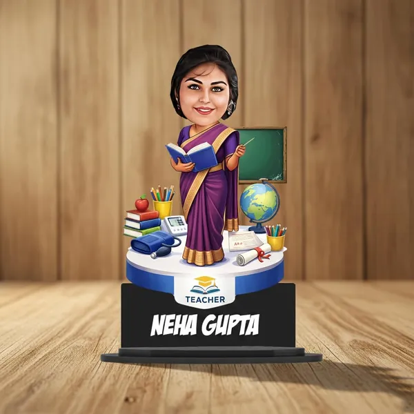 Personalized_Teacher_Caricature_Stand_with_Name_|_7_Inch_Custom_Profession_Figurine_from_Photo_|_Double-Layer_Wood_with_Glossy_Laminated_MDF_Base_&_Acrylic_Name_Letters_|_Custom_Gift_for_Teachers,_Doctors,_CA,_Advocates_&_All_Professions