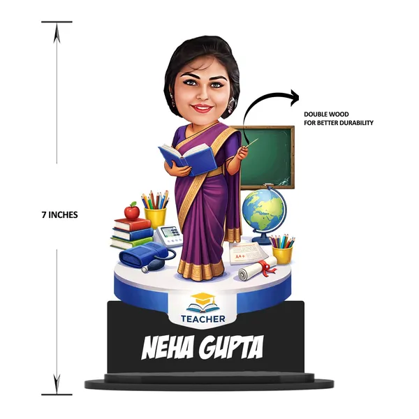 Personalized_Teacher_Caricature_Stand_with_Name_|_7_Inch_Custom_Profession_Figurine_from_Photo_|_Double-Layer_Wood_with_Glossy_Laminated_MDF_Base_&_Acrylic_Name_Letters_|_Custom_Gift_for_Teachers,_Doctors,_CA,_Advocates_&_All_Professions