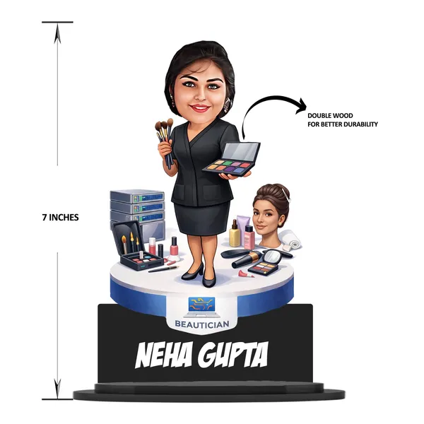 Personalized_Makeup_Artist_Caricature_with_Stand,_7_Inch_Custom_2D_Wooden_Figurine_with_Acrylic_Nameplate,_Double_Layer_Glossy_Laminated_MDF_Gift_for_Male_&_Female_Artists,_Any_Profession