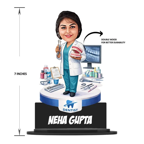 Personalized_Dentist_Caricature_with_Stand_&_Acrylic_Name_|_7_Inch_Custom_Profession_Wooden_Cutout_|_Glossy_Double-Layer_Laminated_MDF_Gift_for_Men_&_Women