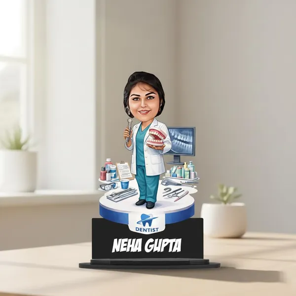 Personalized_Dentist_Caricature_with_Stand_&_Acrylic_Name_|_7_Inch_Custom_Profession_Wooden_Cutout_|_Glossy_Double-Layer_Laminated_MDF_Gift_for_Men_&_Women