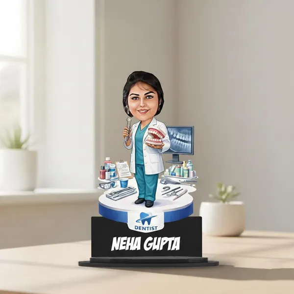 Personalized_Dentist_Caricature_with_Stand_&_Acrylic_Name_|_7_Inch_Custom_Profession_Wooden_Cutout_|_Glossy_Double-Layer_Laminated_MDF_Gift_for_Men_&_Women