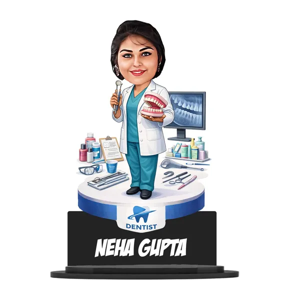 Personalized_Dentist_Caricature_with_Stand_&_Acrylic_Name_|_7_Inch_Custom_Profession_Wooden_Cutout_|_Glossy_Double-Layer_Laminated_MDF_Gift_for_Men_&_Women