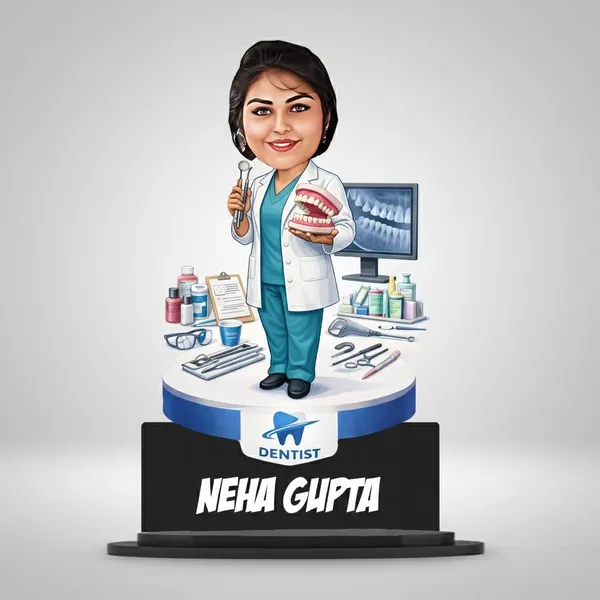 Personalized_Dentist_Caricature_with_Stand_&_Acrylic_Name_|_7_Inch_Custom_Profession_Wooden_Cutout_|_Glossy_Double-Layer_Laminated_MDF_Gift_for_Men_&_Women