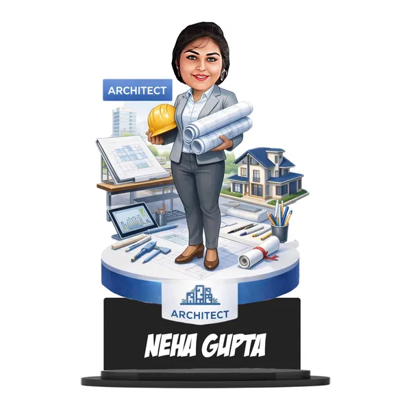 Personalized_Female_Architect_Caricature_Standee_with_Acrylic_Name_|_7_Inch_Custom_Caricature_for_Any_Profession_|_Double-Layer_Laminated_MDF_Wood,_Glossy_Finish_&_Stand_|_Unique_Gift_for_Men_&_Women
