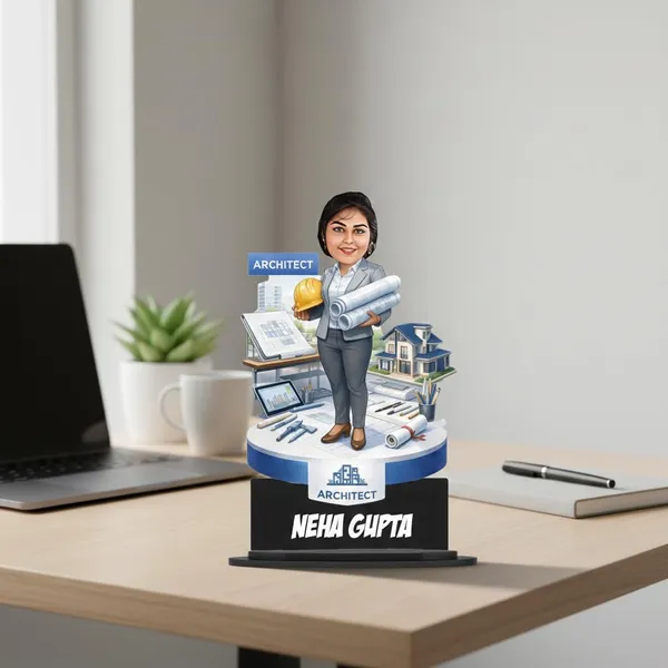 Personalized_Female_Architect_Caricature_Standee_with_Acrylic_Name_|_7_Inch_Custom_Caricature_for_Any_Profession_|_Double-Layer_Laminated_MDF_Wood,_Glossy_Finish_&_Stand_|_Unique_Gift_for_Men_&_Women