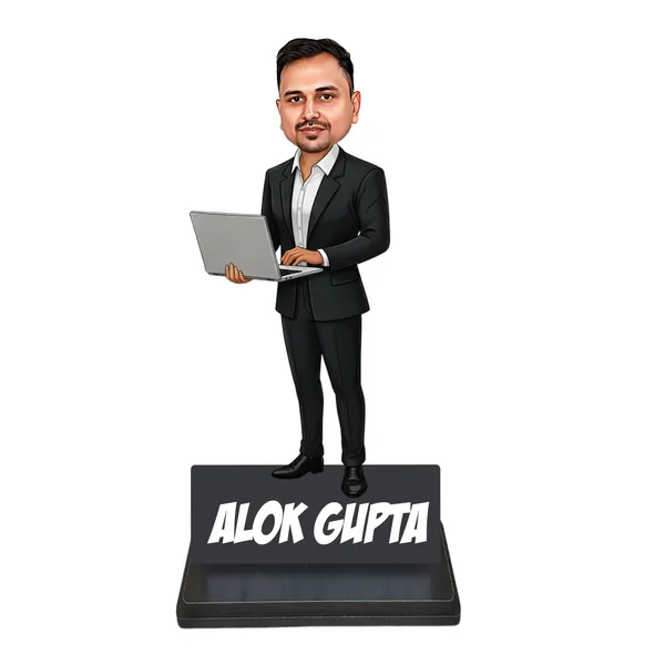 Personalized_Professional_Caricature_with_Laptop_&_Coffee_Mug_|_7_Inch_Custom_Wooden_Bobblehead_Stand_with_Acrylic_Name_|_Glossy_MDF_Office_Desk_Gift_for_Men_&_Women,_Any_Profession