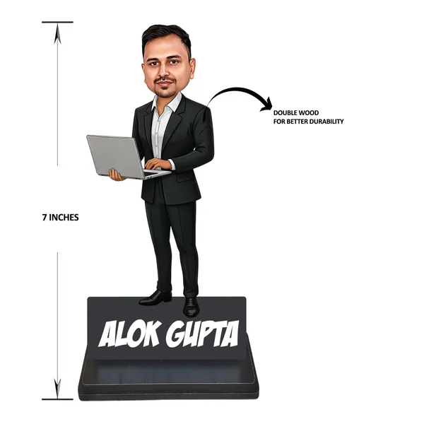 Personalized_Professional_Caricature_with_Laptop_&_Coffee_Mug_|_7_Inch_Custom_Wooden_Bobblehead_Stand_with_Acrylic_Name_|_Glossy_MDF_Office_Desk_Gift_for_Men_&_Women,_Any_Profession