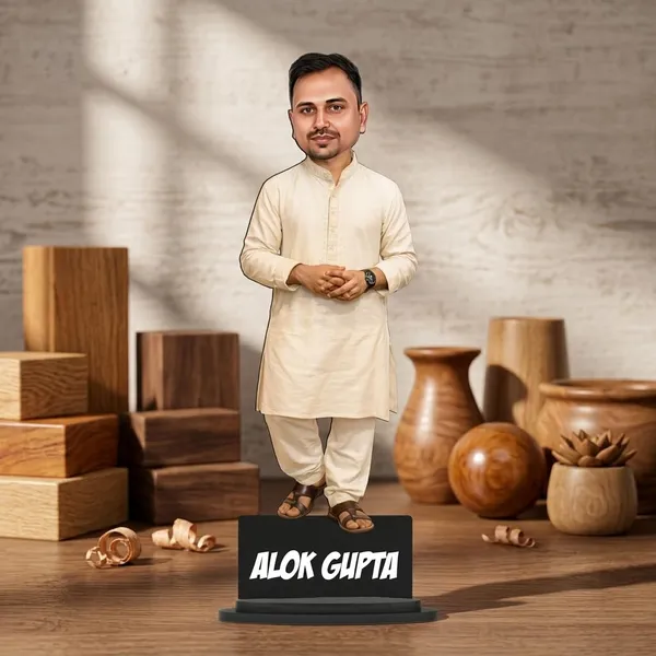 Personalized_2D_Traditional_Indian_Outfit_Caricature_with_Custom_Name_|_Custom_Photo_Gift_for_Men_&_Women_|_Double_Layer_Laminated_MDF_with_Glossy_Finish_&_Stand