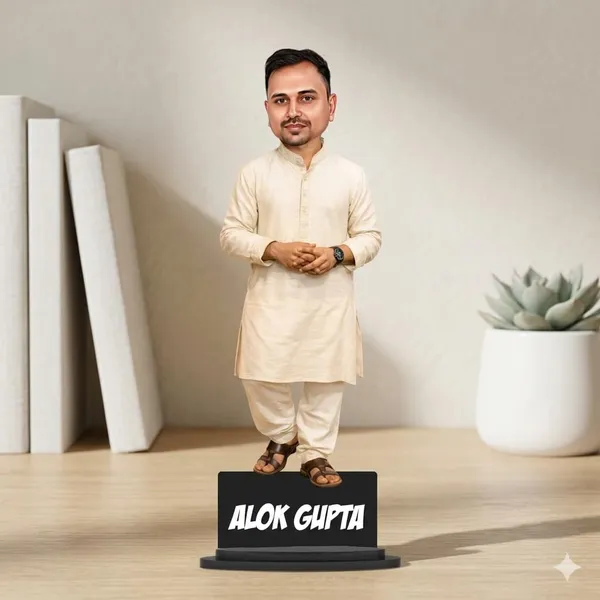 Personalized_2D_Traditional_Indian_Outfit_Caricature_with_Custom_Name_|_Custom_Photo_Gift_for_Men_&_Women_|_Double_Layer_Laminated_MDF_with_Glossy_Finish_&_Stand