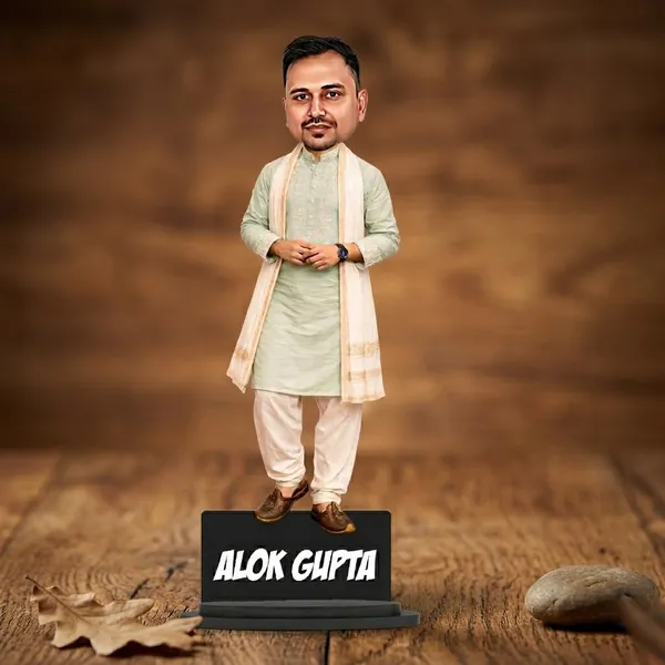 Personalized_7_Inch_Desi_Man_Caricature_Standee_in_Kurta_Pajama_&_Gamcha_|_Custom_Haryanvi_&_Indian_Traditional_Look_with_Name_|_Double_Wood_Laminated_MDF_with_Acrylic_Lettering_&_Stand_|_Unique_Gift_for_Men